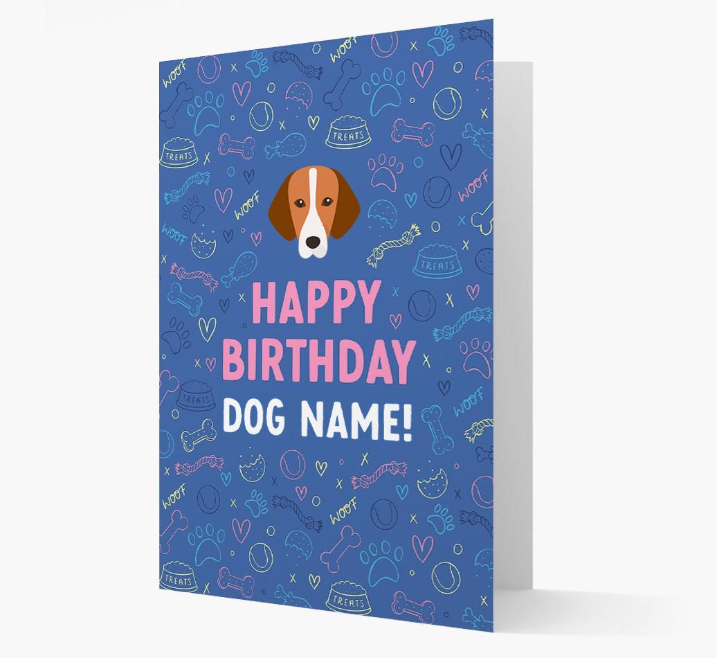 Happy Birthday Treats Pattern: Personalized {breedFullName} Card