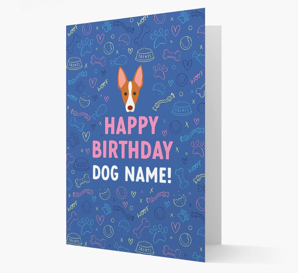 Happy Birthday Treats Pattern: Personalized {breedFullName} Card