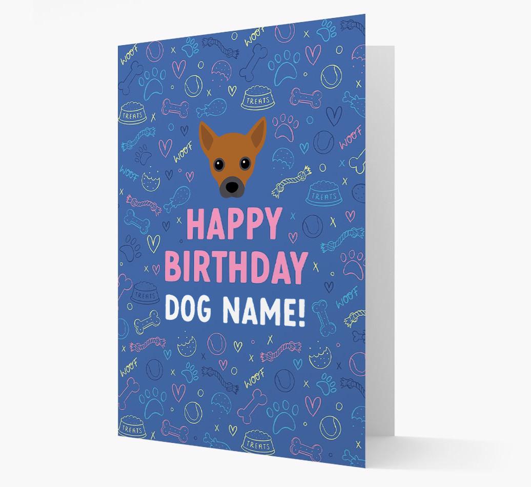 Happy Birthday Treats Pattern: Personalized {breedFullName} Card