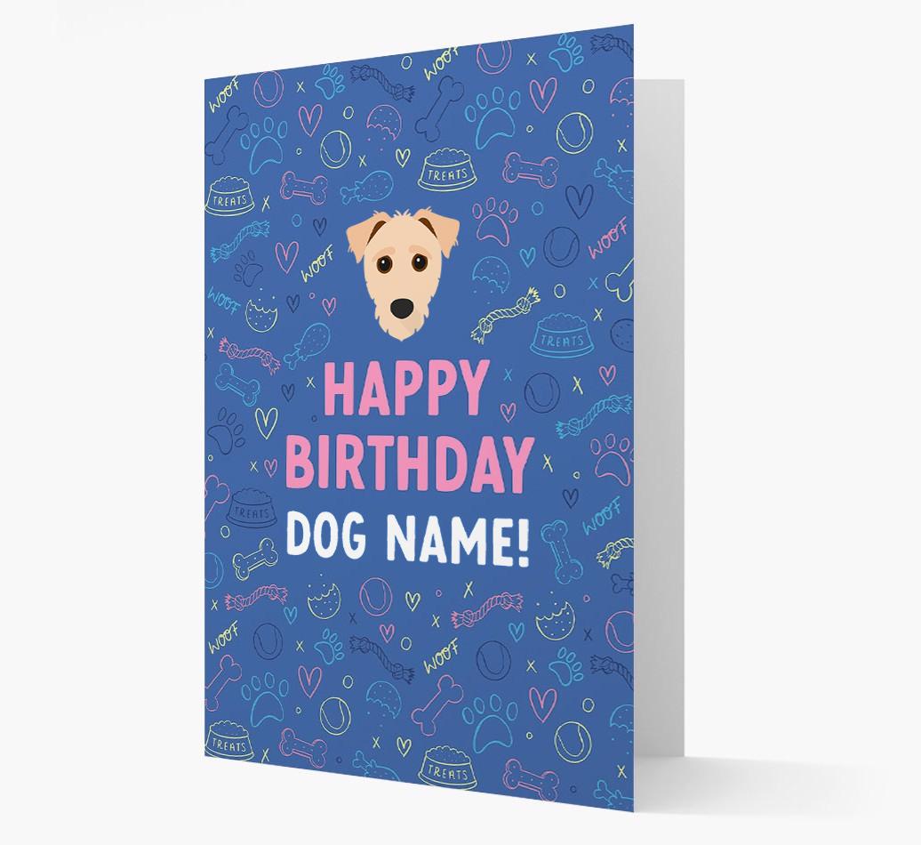 Happy Birthday Treats Pattern: Personalized {breedFullName} Card