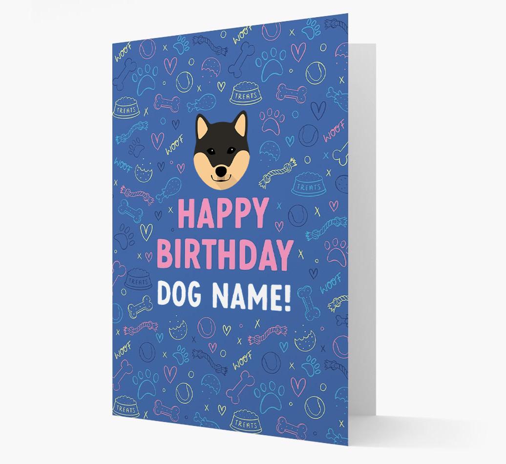 Happy Birthday Treats Pattern: Personalized {breedFullName} Card