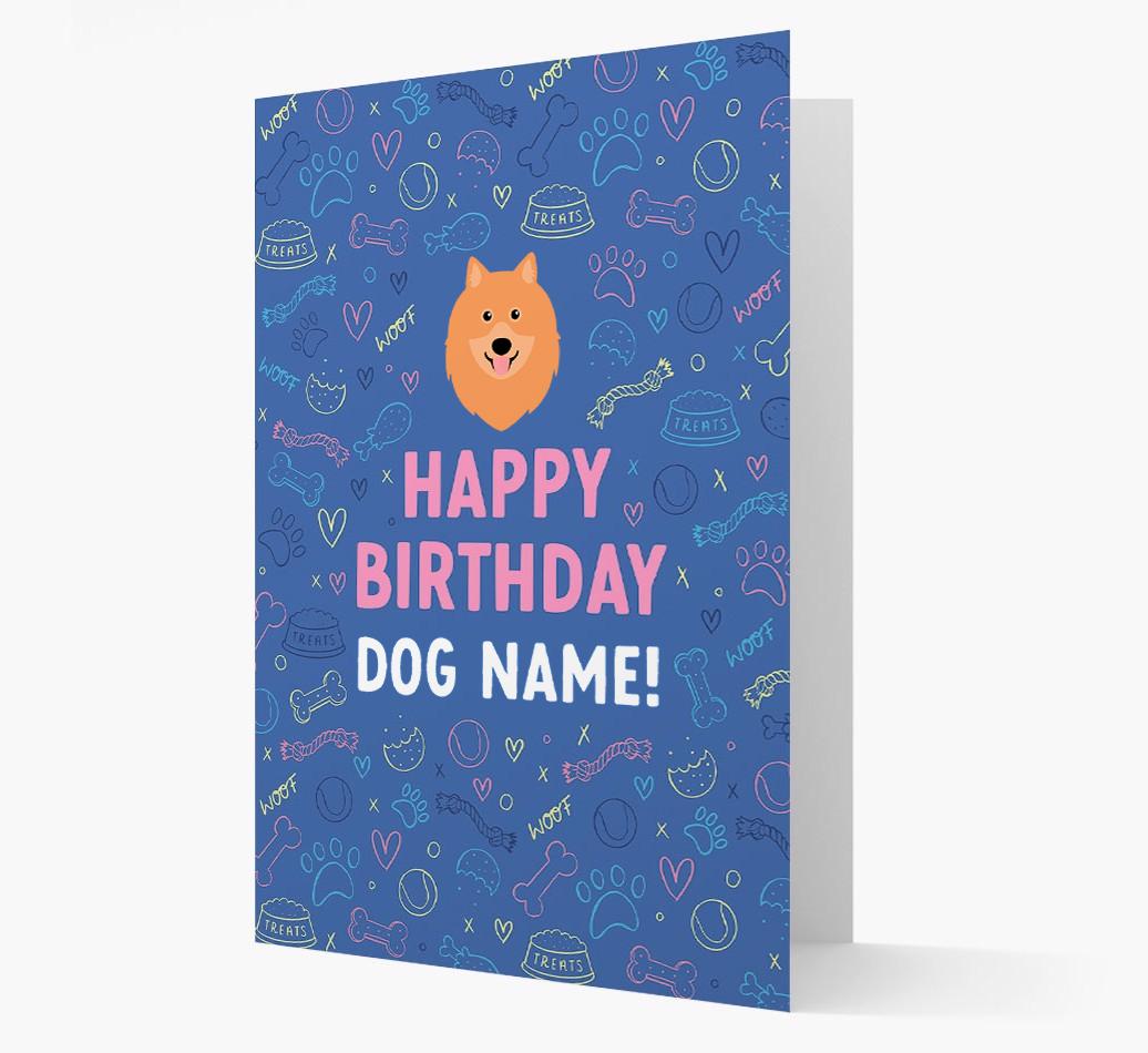 Happy Birthday Treats Pattern: Personalized {breedFullName} Card