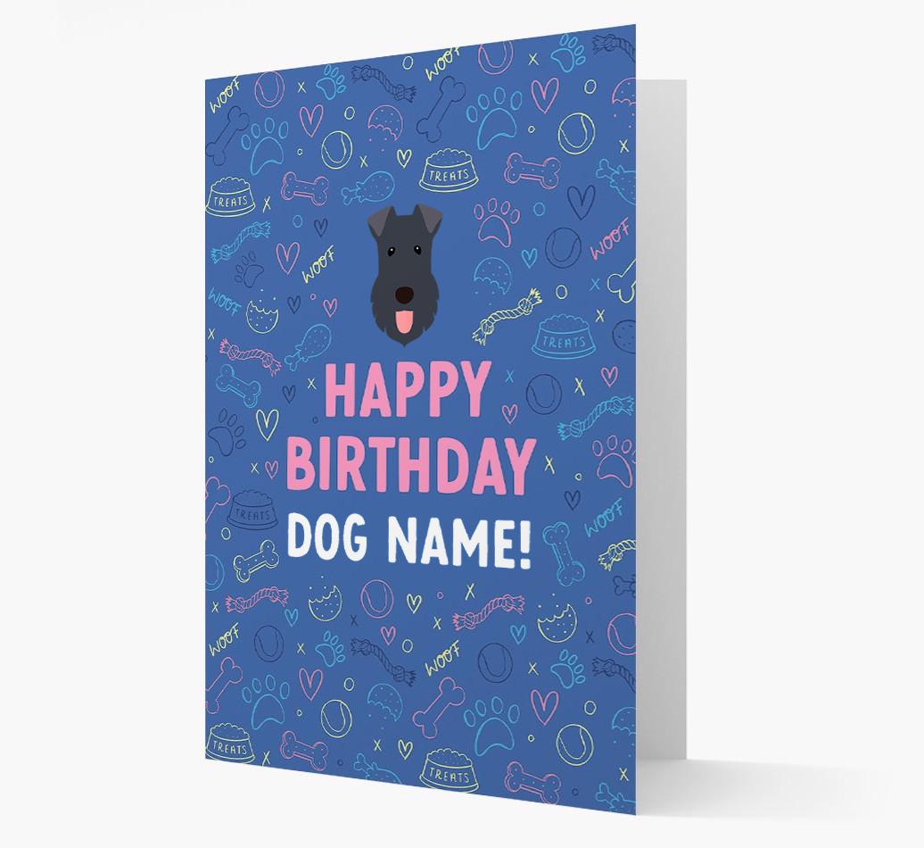 Happy Birthday Treats Pattern: Personalized {breedFullName} Card