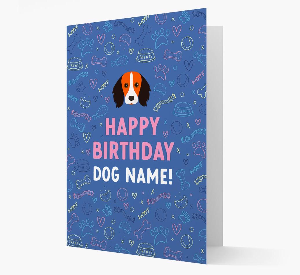 Happy Birthday Treats Pattern: Personalized {breedFullName} Card