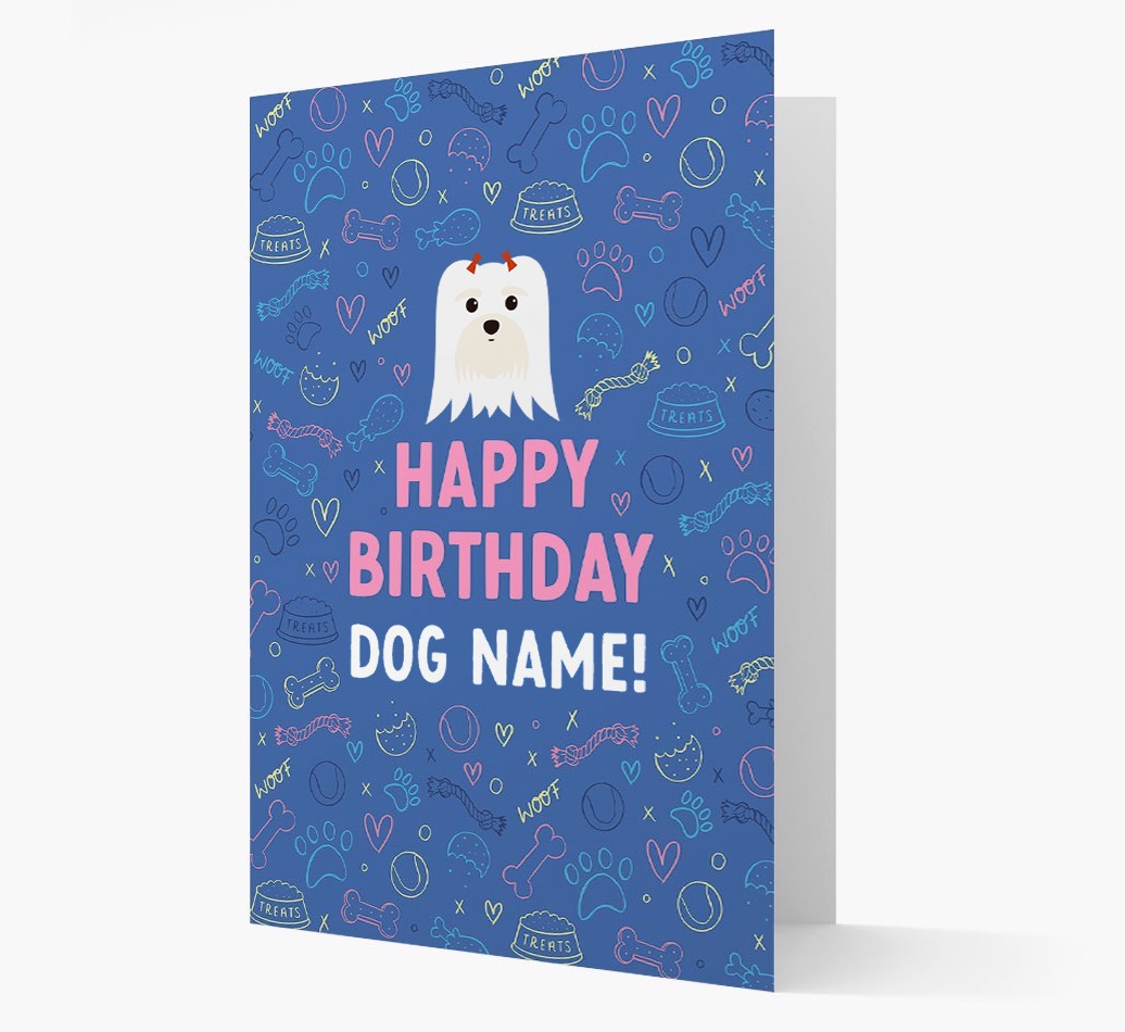 Happy Birthday Treats Pattern: Personalized {breedFullName} Card
