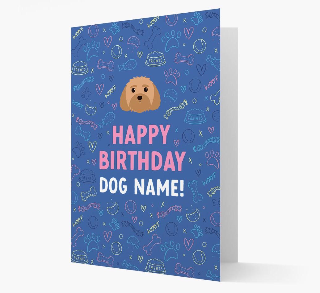 Happy Birthday Treats Pattern: Personalized {breedFullName} Card