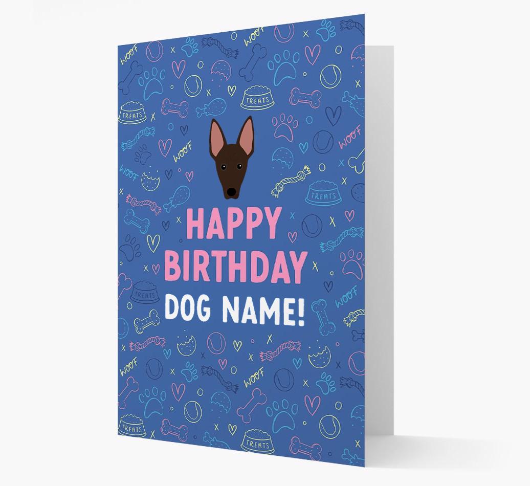 Happy Birthday Treats Pattern: Personalized {breedFullName} Card