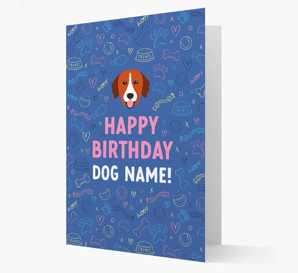 Happy Birthday Treats Pattern: Personalized {breedFullName} Card