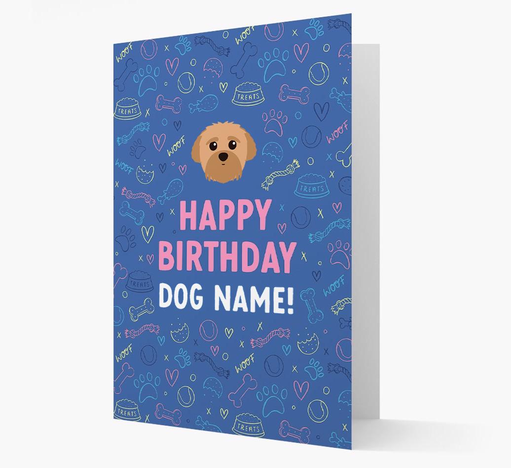 Happy Birthday Treats Pattern: Personalized {breedFullName} Card