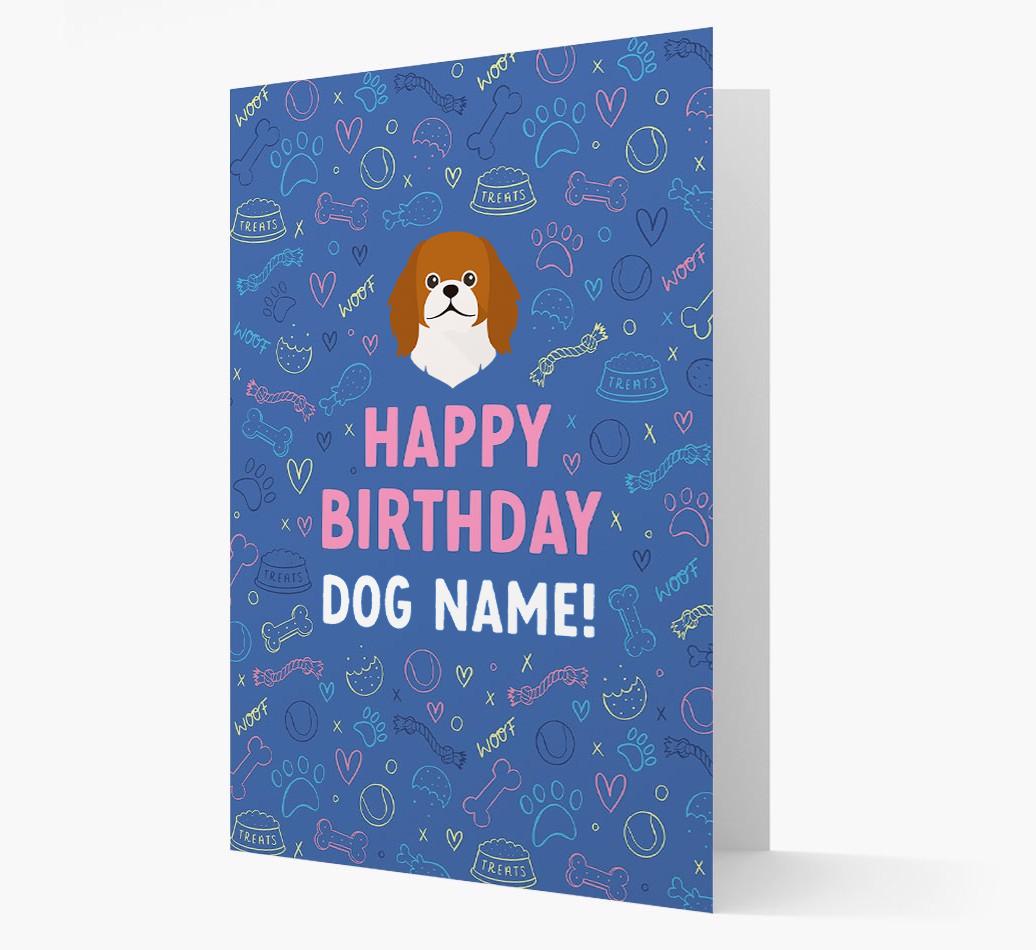 Happy Birthday Treats Pattern: Personalized {breedFullName} Card