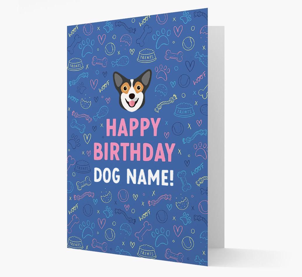 Happy Birthday Treats Pattern: Personalized {breedFullName} Card