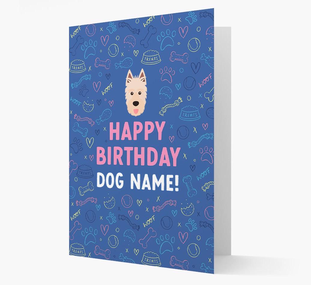 Happy Birthday Treats Pattern: Personalized {breedFullName} Card
