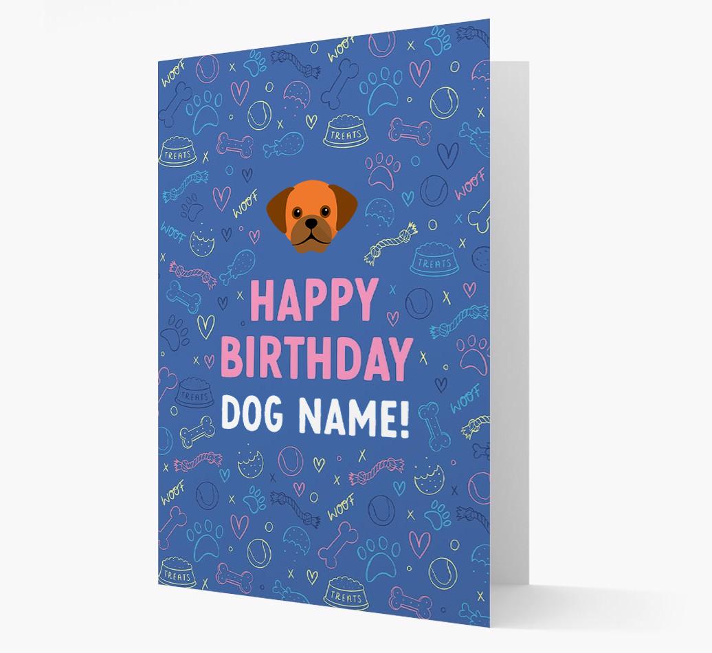 Happy Birthday Treats Pattern: Personalized {breedFullName} Card
