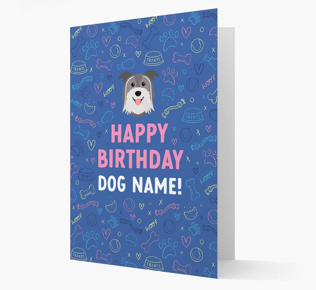 Happy Birthday Treats Pattern: Personalized {breedFullName} Card