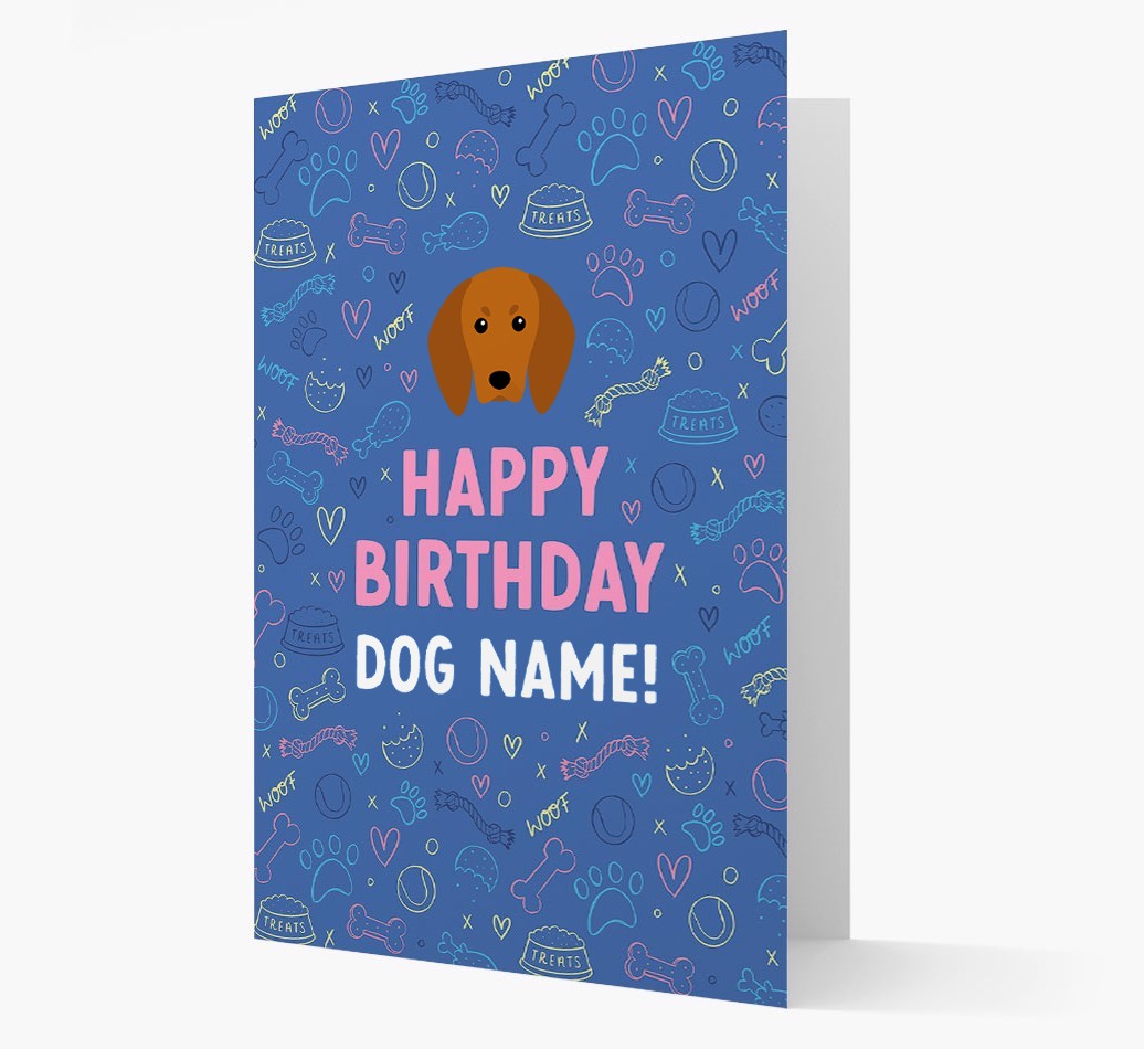 Happy Birthday Treats Pattern: Personalized {breedFullName} Card