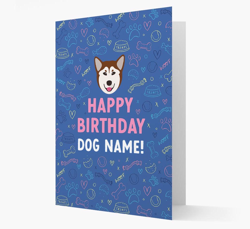 Happy Birthday Treats Pattern: Personalized {breedFullName} Card