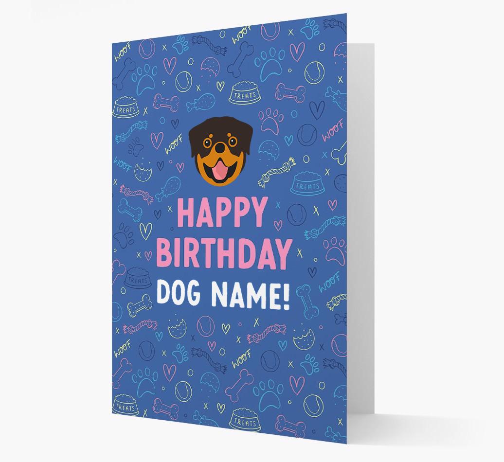 Happy Birthday Treats Pattern: Personalized {breedFullName} Card