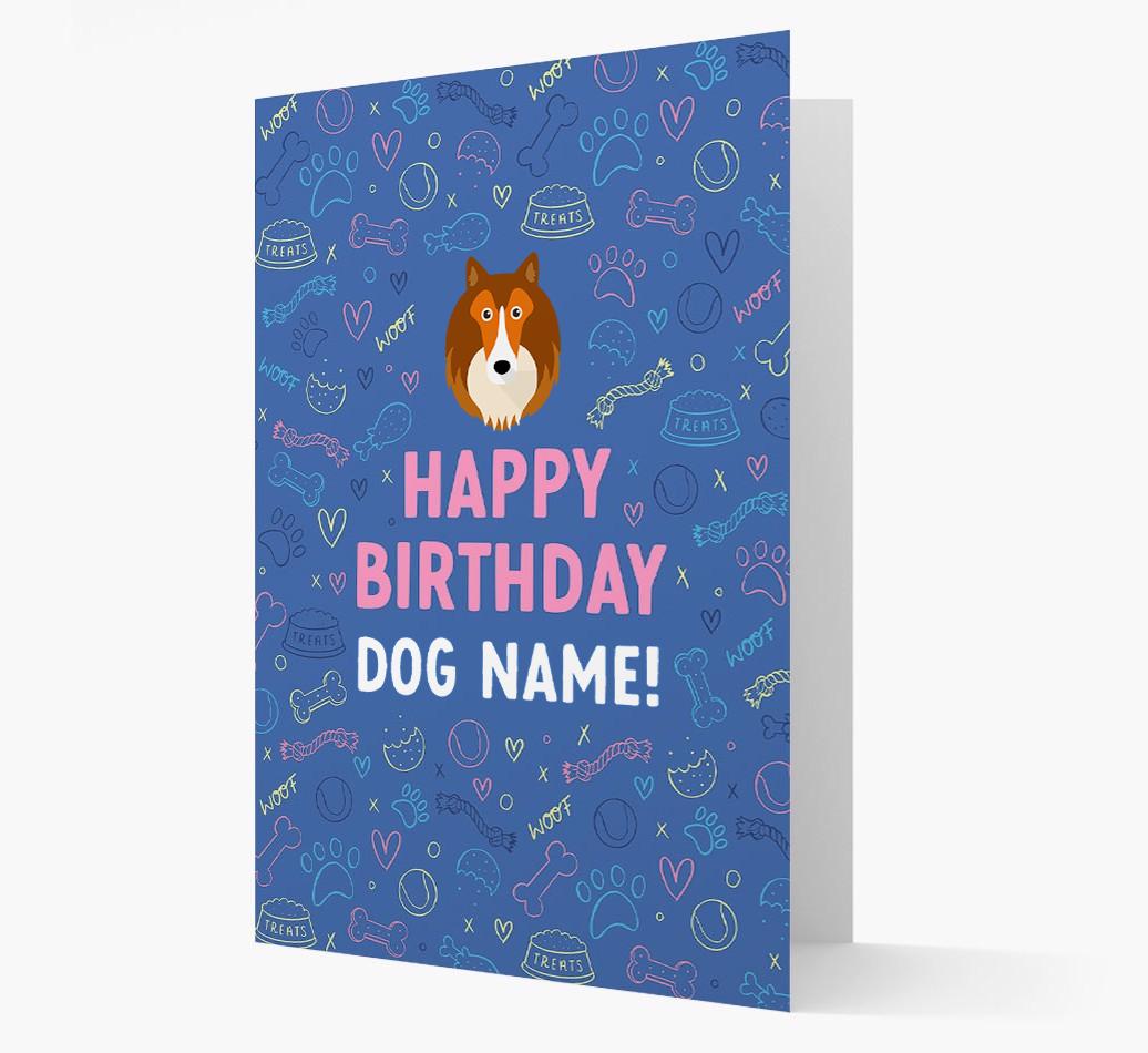 Happy Birthday Treats Pattern: Personalized {breedFullName} Card