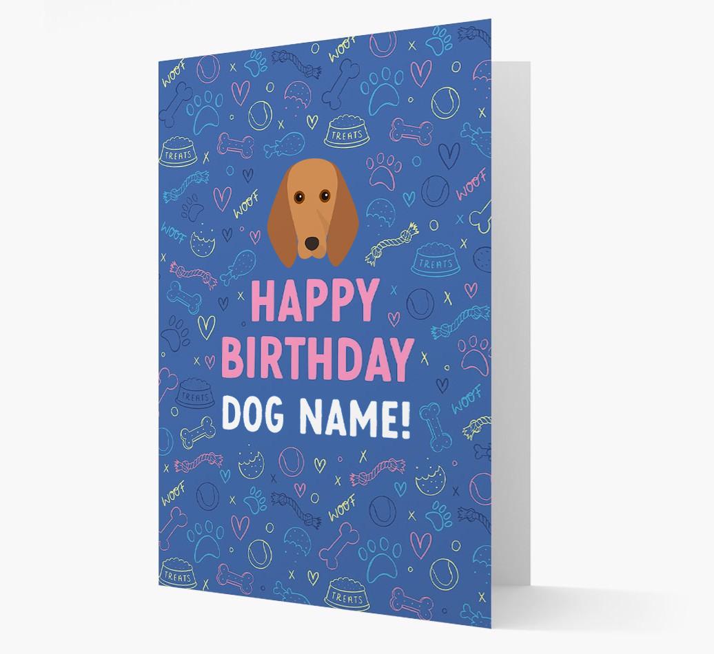 Happy Birthday Treats Pattern: Personalized {breedFullName} Card