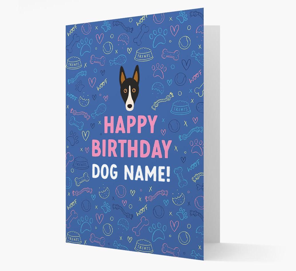 Happy Birthday Treats Pattern: Personalized {breedFullName} Card