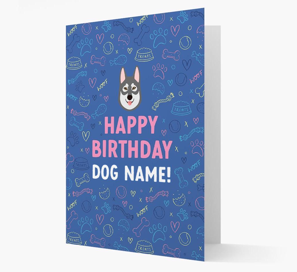 Happy Birthday Treats Pattern: Personalized {breedFullName} Card