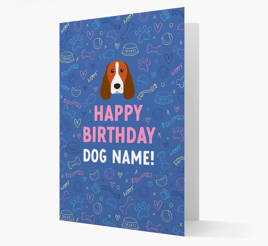 Happy Birthday Treats Pattern: Personalized {breedFullName} Card