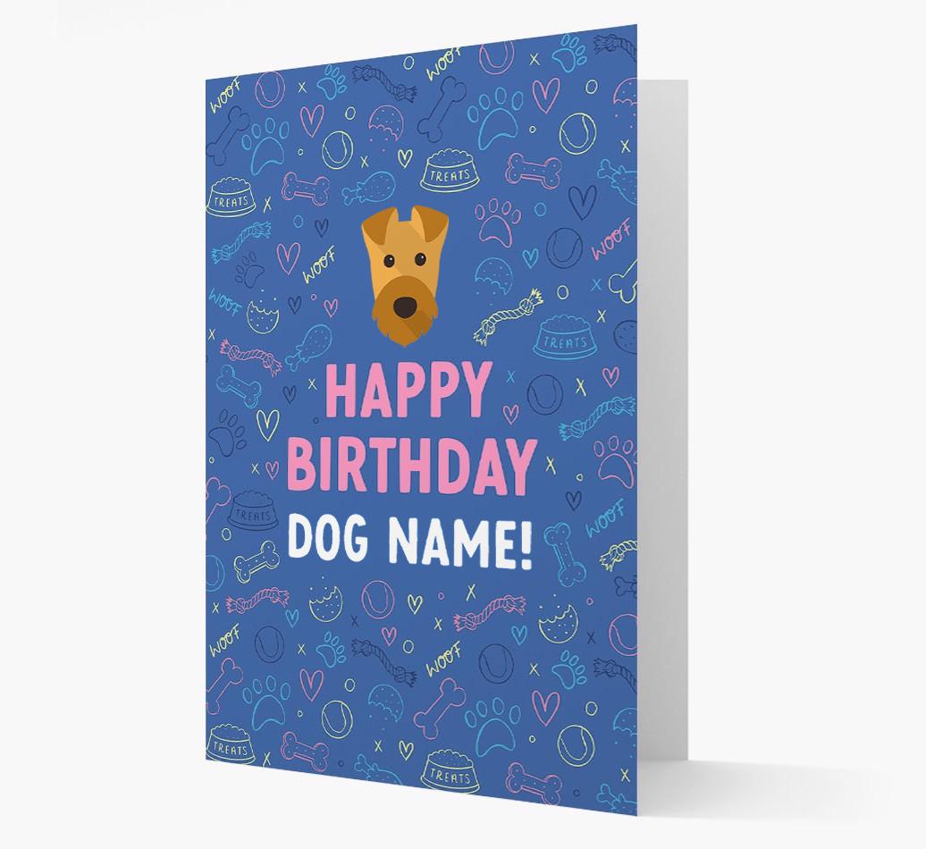 Happy Birthday Treats Pattern: Personalized {breedFullName} Card