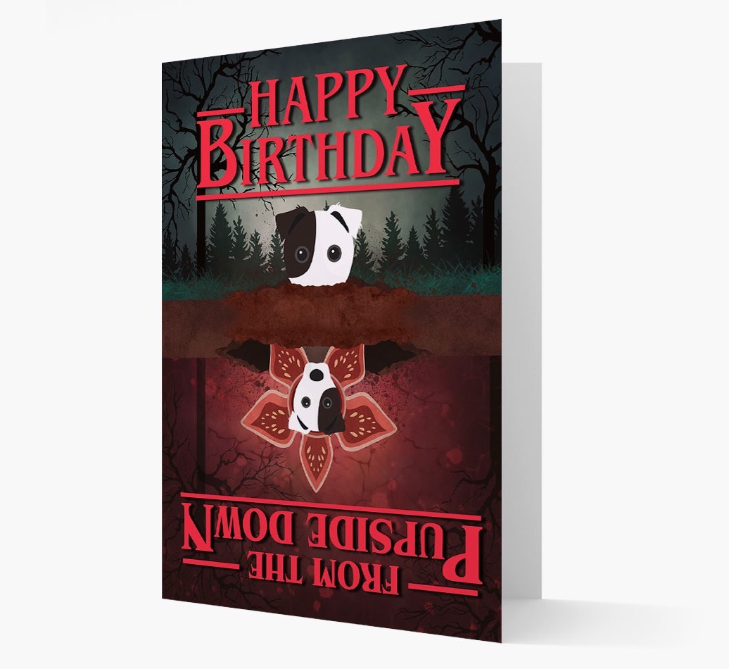 Pupside Down: Personalised {breedFullName} Card