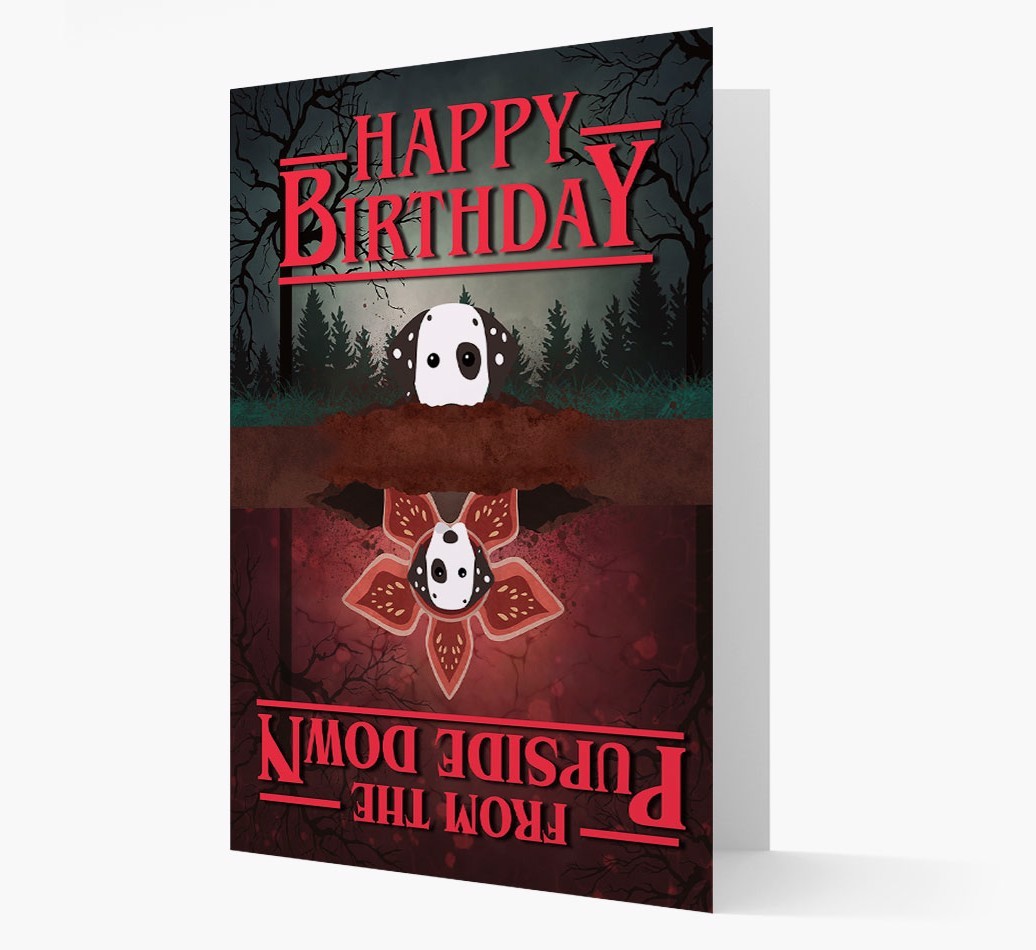 Pupside Down: Personalised {breedFullName} Card