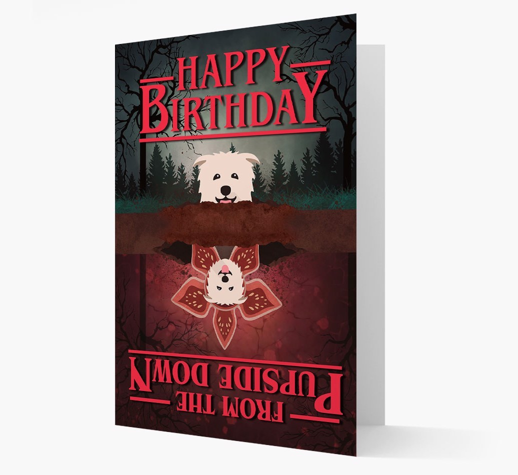 Pupside Down: Personalized {breedFullName} Card
