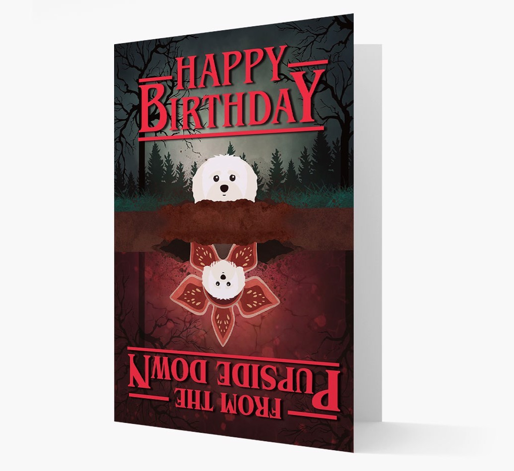 Pupside Down: Personalised {breedFullName} Card