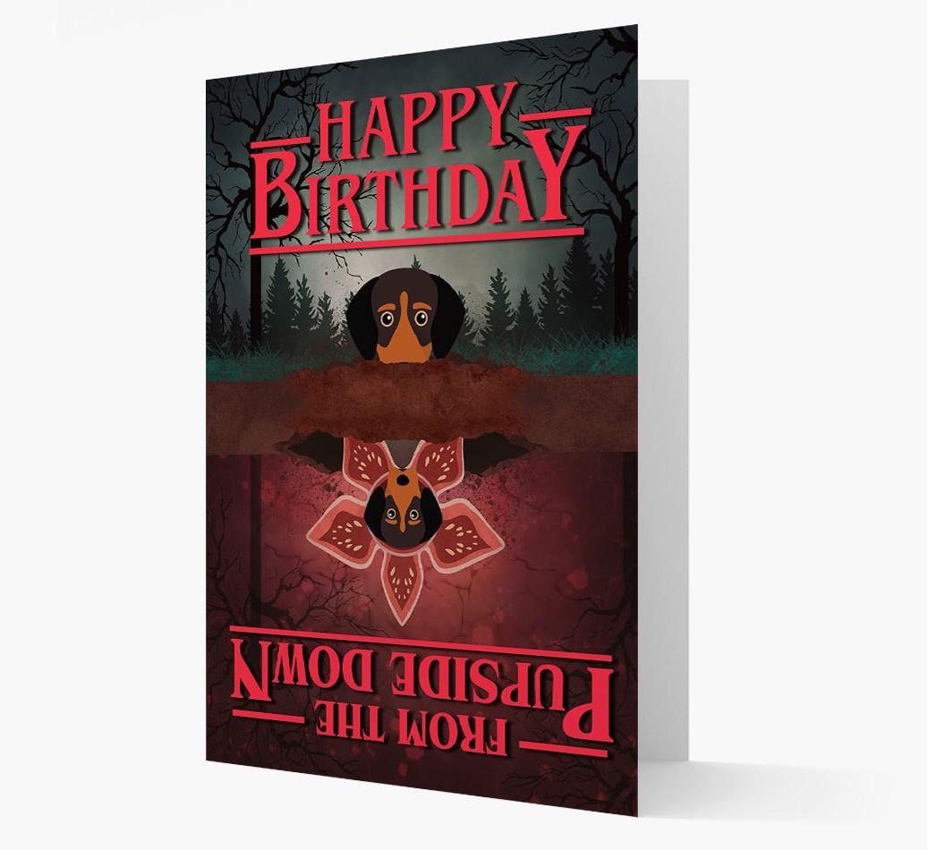 Pupside Down: Personalized {breedFullName} Card