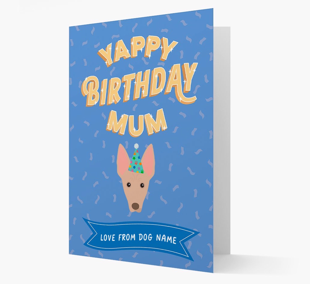 Yappy Birthday Mum : Personalised {breedCommonName} Card