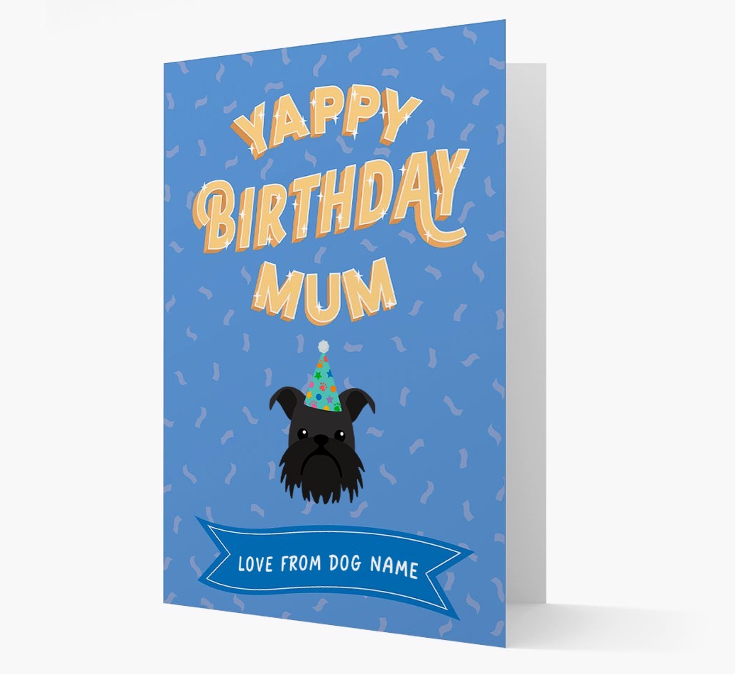 Yappy Birthday Mum : Personalised {breedCommonName} Card