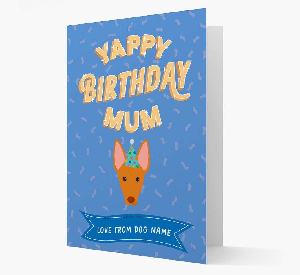 Yappy Birthday Mum : Personalised {breedCommonName} Card