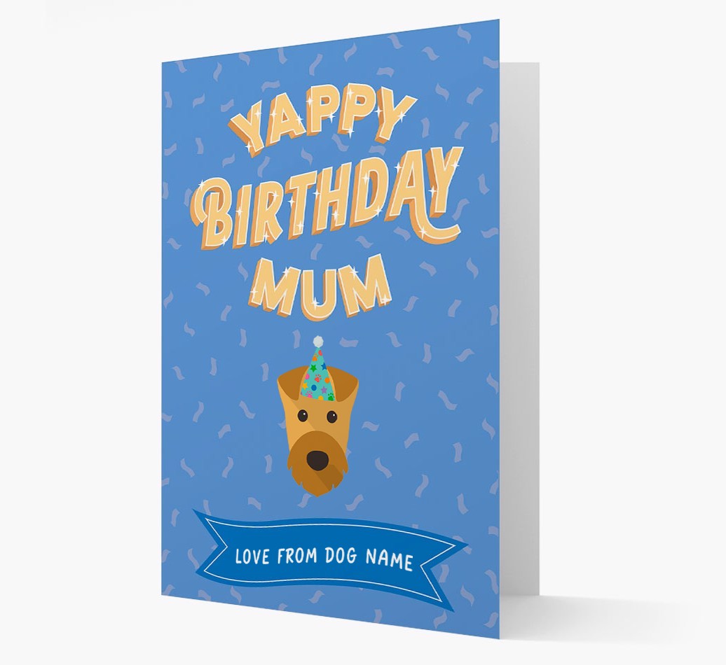 Yappy Birthday Mum : Personalised {breedCommonName} Card