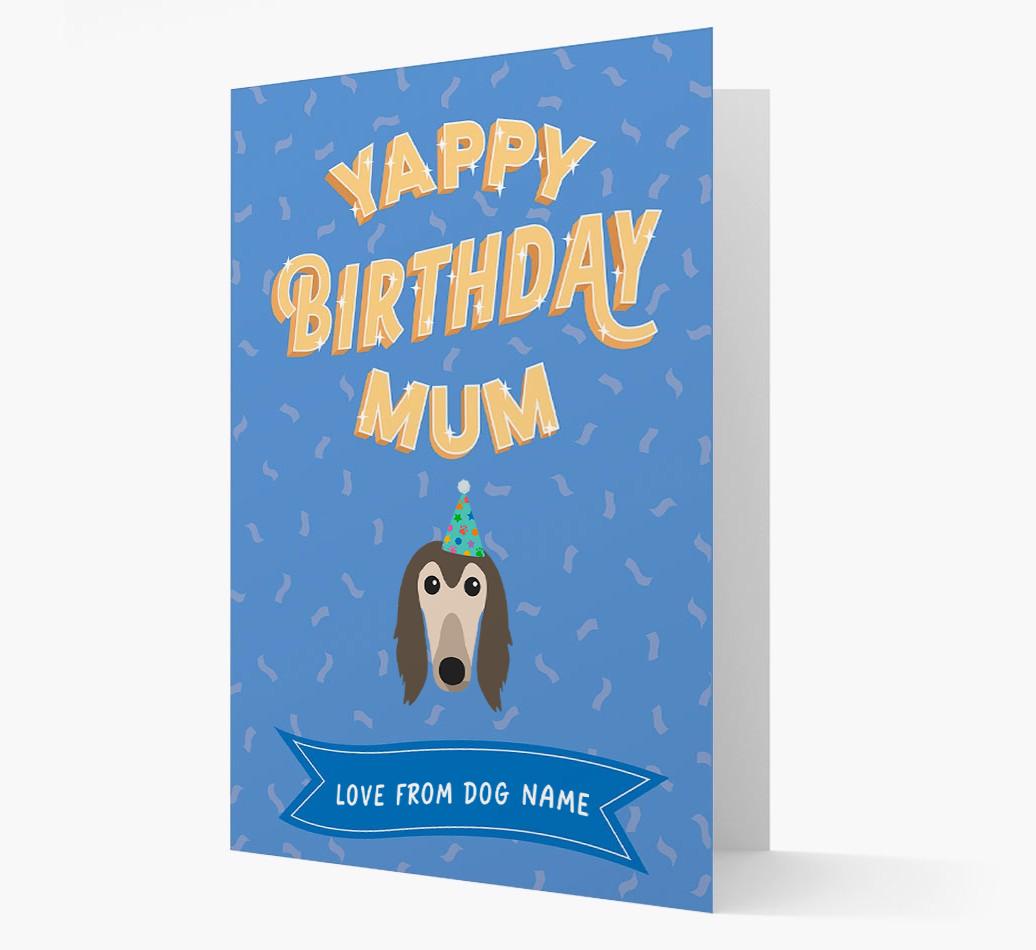 Yappy Birthday Mum : Personalised {breedCommonName} Card