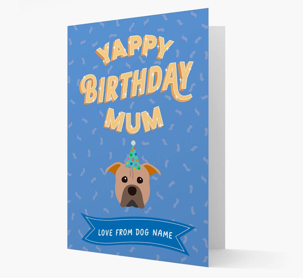 Yappy Birthday Mum : Personalised {breedCommonName} Card