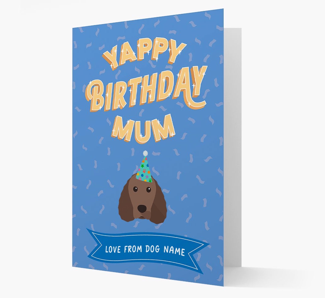 Yappy Birthday Mum : Personalised {breedCommonName} Card