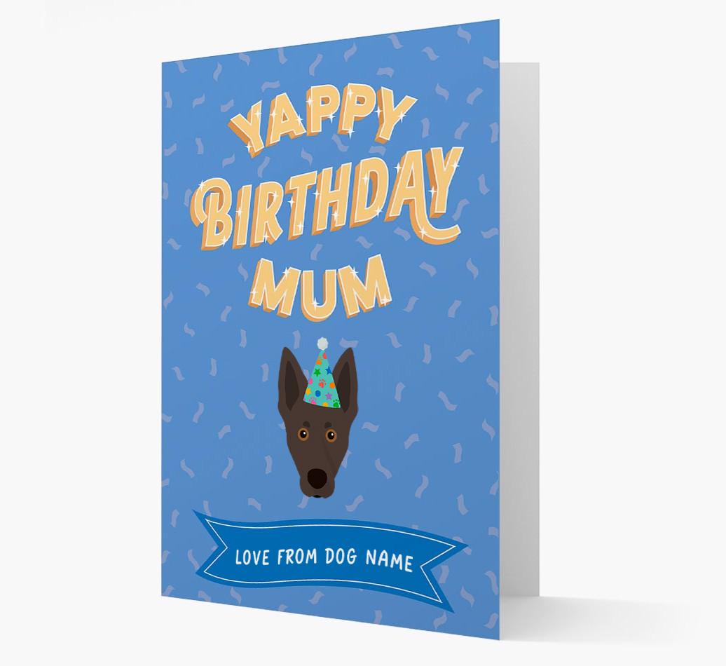 Yappy Birthday Mum : Personalised {breedCommonName} Card