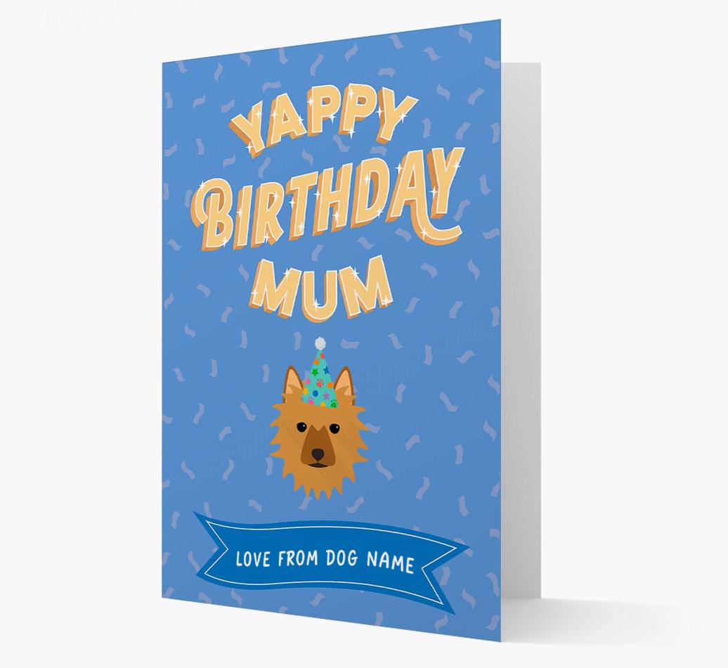 Yappy Birthday Mum : Personalised {breedCommonName} Card