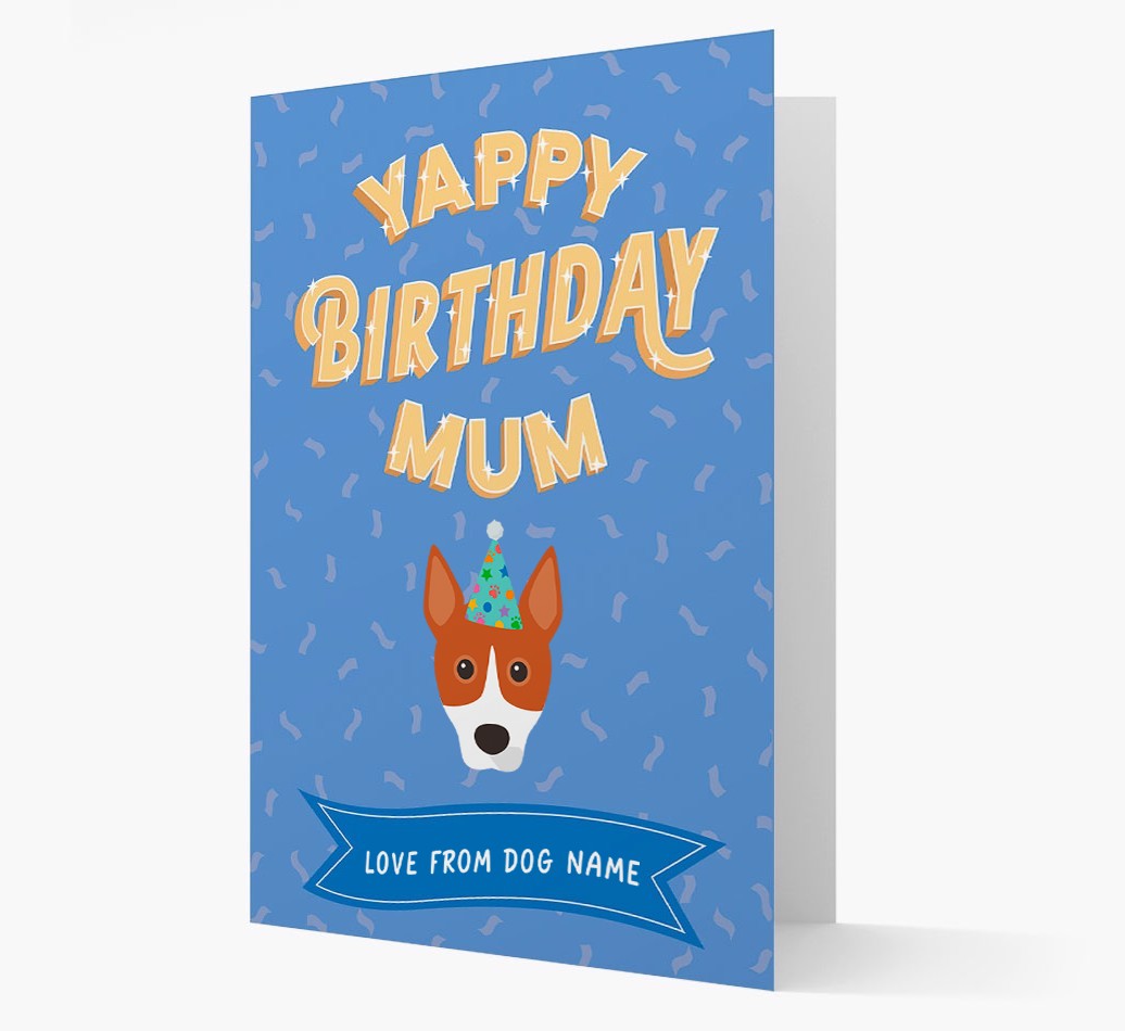 Yappy Birthday Mum : Personalised {breedCommonName} Card