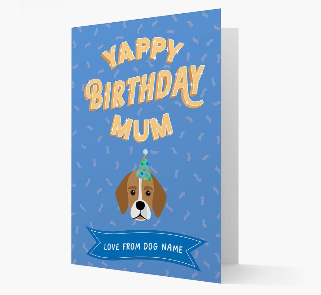 Yappy Birthday Mum : Personalised {breedCommonName} Card