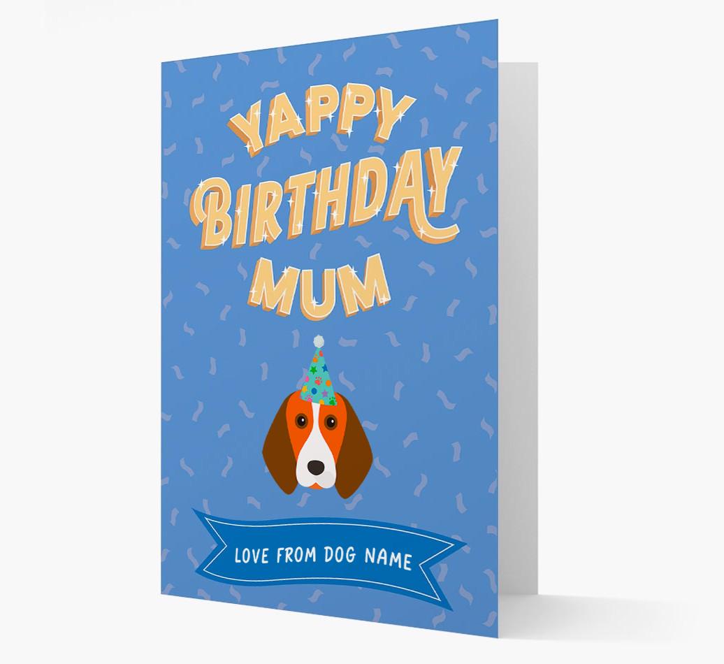 Yappy Birthday Mum : Personalised {breedCommonName} Card