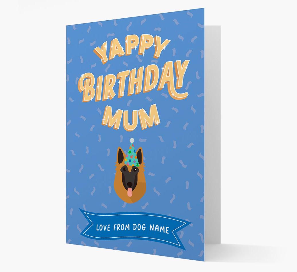 Yappy Birthday Mum : Personalised {breedCommonName} Card