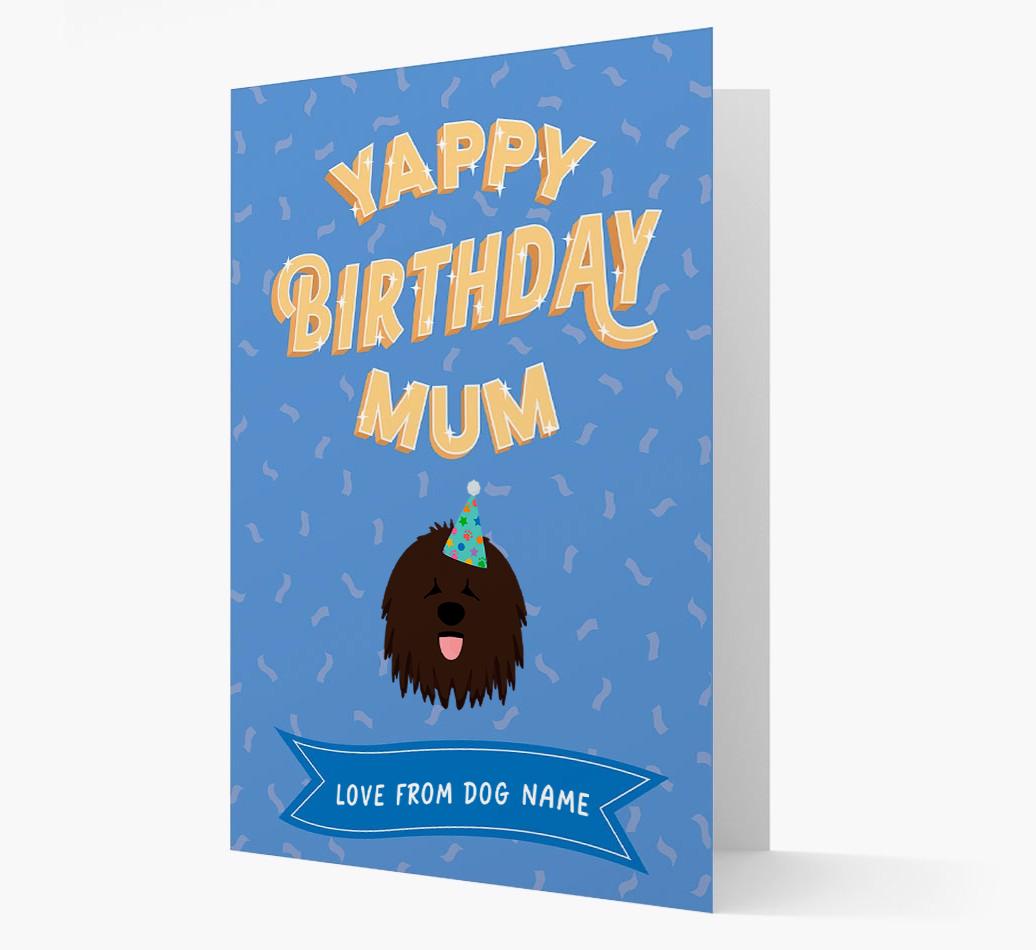 Yappy Birthday Mum : Personalised {breedCommonName} Card