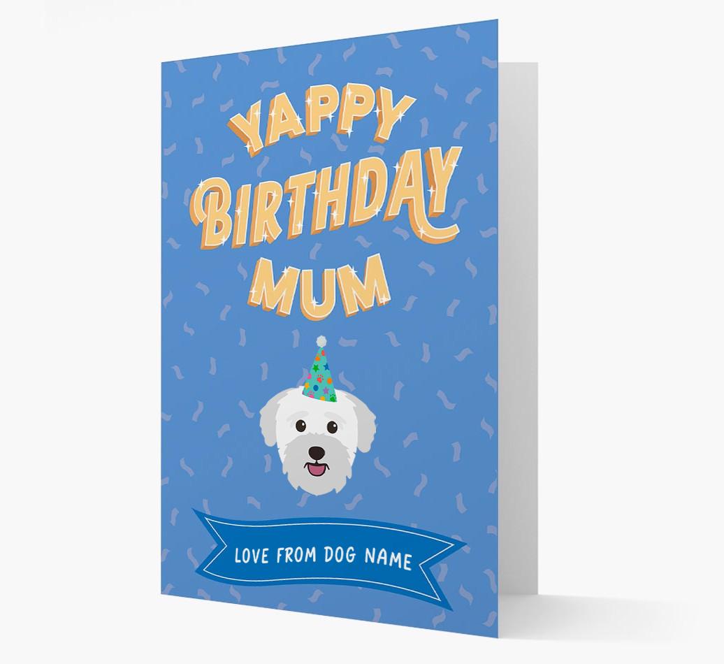 Yappy Birthday Mum : Personalised {breedCommonName} Card