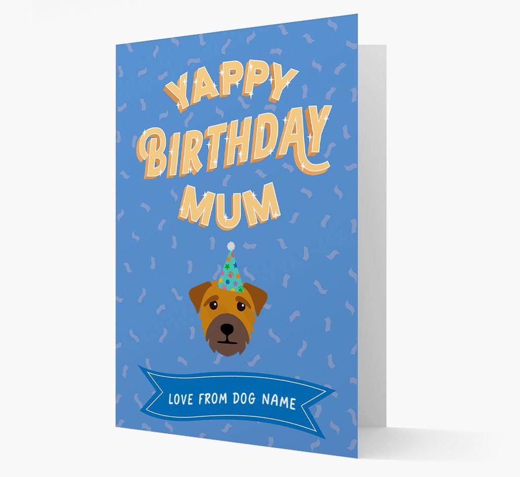 Yappy Birthday Mum : Personalised {breedCommonName} Card