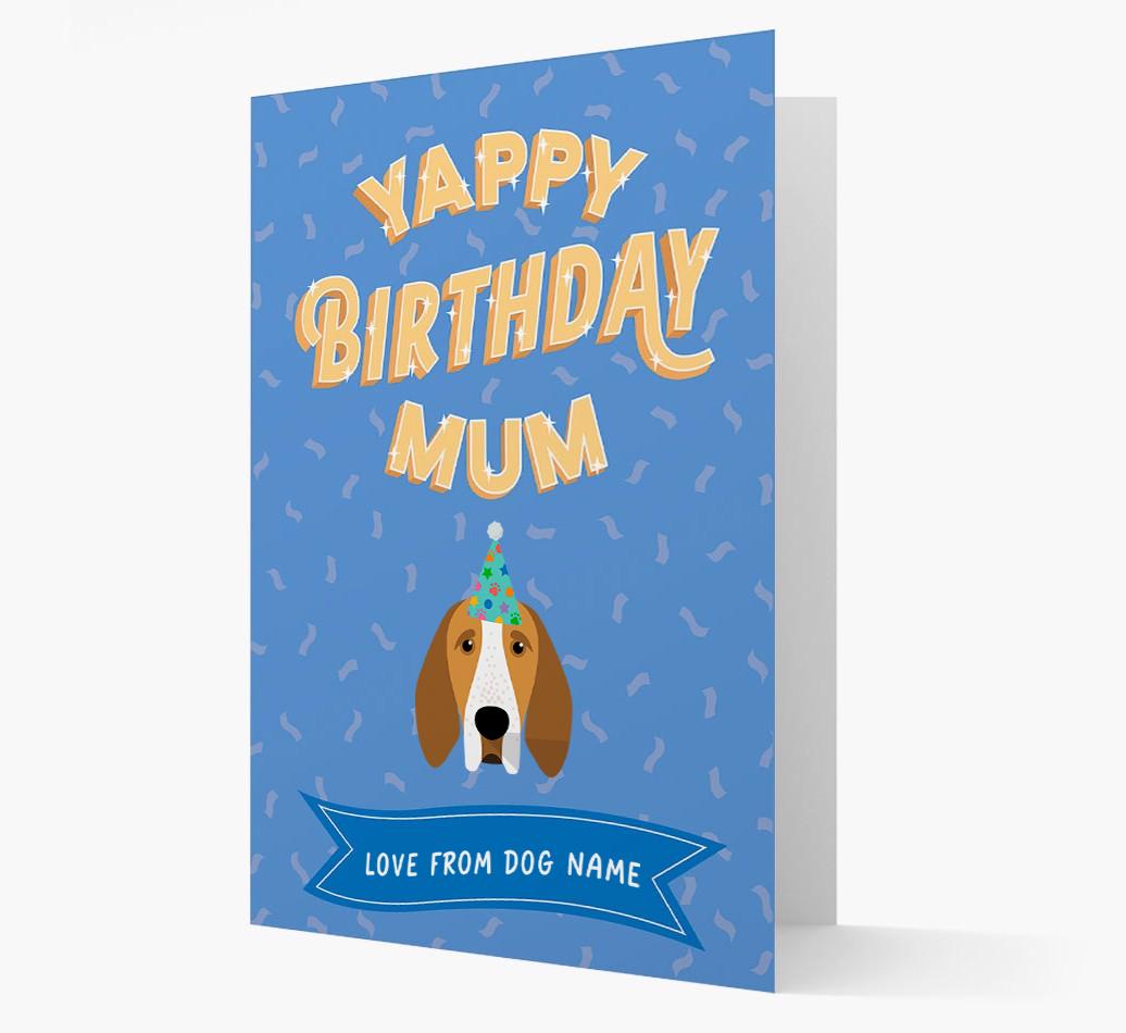 Yappy Birthday Mum : Personalised {breedCommonName} Card