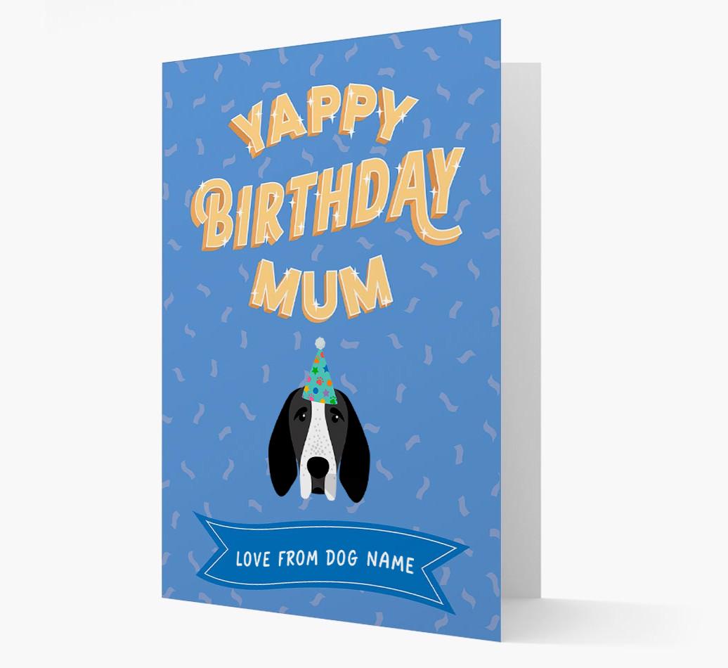 Yappy Birthday Mum : Personalised {breedCommonName} Card